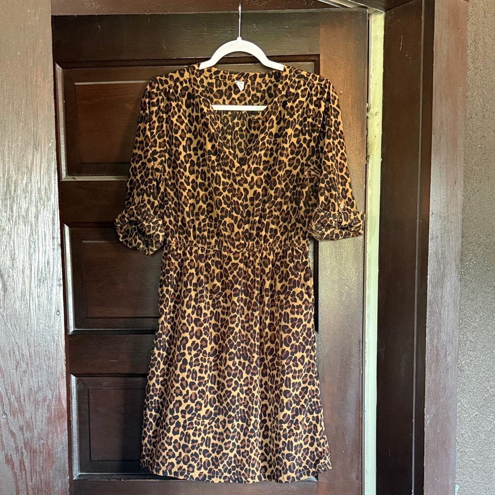 Old Navy Brown Leopard Print Mini Dress